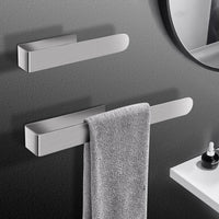 1 x RAW Customer Returns Daakro Towel Holder Without Drilling, Stainless Steel Towel Holder for Bathroom and Kitchen, Self-Adhesive Wall Mount for Towels, 23 37 cm, Silver-Grey Combination - RRP €22.8