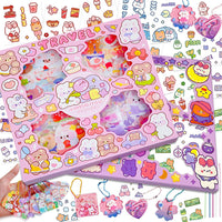 9 x Brand New 100 Sheets Kawaii Stickers,Cartoon Stickers Cute Stickers,10 Pieces Acrylic Keychain Blanks,PET Transparent Scrapbooking Stickers,for Journal,DIY Crafts,DIY Scrapbook Album - RRP €183.6