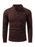 1 x RAW Customer Returns Meilicloth men s turtleneck sweater knitted sweater turtleneck leisure slim fit basic men s sweater 1 4 button brown XL - RRP €31.2