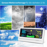 1 x RAW Customer Returns Uzoli wireless weather station with outdoor sensor color display thermometer hydrometer for indoor outdoor temperature weather forecast alarm clock wireless weather station for home - digital wireless thermometer - RRP €29.75