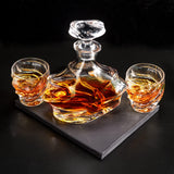 1 x RAW Customer Returns KANARS Whiskey Carafe and Glasses Set, 750 ml Whiskey Decanter with 4x 260 ml Glasses, Lead-Free Crystal Glasses, 5-Piece, Luxurious Gift Transparent - RRP €65.29