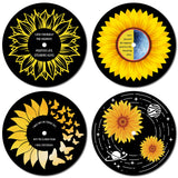 1 x Brand New CREATCABIN Pack of 4 Vintage Decor Vinyl Records Wall Decoration Signs Hippie 1950s Collage Display Decorations Sunflower Waterproof for Aesthetic Coffee Party Living Room Music Studio 30x30cm - RRP €20.4