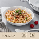 1 x RAW Customer Returns MALACASA, Regular Series, 4-Piece Pasta Plates, Soup Plates, Creamy White Porcelain Salad Plates, Serving Plates, Deep Plates for Spaghetti, Large Soup Bowl for Pasta, Soups, Salad, Fruit, 1200ml - RRP €37.99