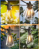 1 x RAW Customer Returns 30M outdoor fairy lights, LED fairy lights outdoor power with 50 2 warm white ST38 shatter-proof bulbs, IP65 waterproof outdoor fairy lights for garden terrace weddings parties bistro balcony - RRP €69.99