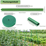 1 x RAW Customer Returns 20x plant sticks trellis support, plastic coated steel tube rustproof plant stick, plant stick with 15 connectors and 1 plant tie for supporting vegetables and flowers, length 40cm plant stick - RRP €19.15