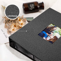 3 x RAW Customer Returns Lanpn photo album 10x15 400, linen slip-in album for portrait format photos pictures black - RRP €70.02