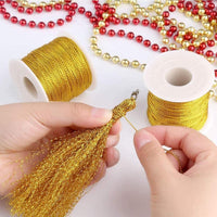 1 x RAW Customer Returns 2 Rolls Metallic Cord 0.4mm 50m Gold Silver Cord Craft Cord Golden Thread for Wrapping Paper Decoration Crafts Hanging Card DIY Craft - RRP €20.4