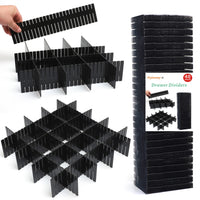 1 x RAW Customer Returns Flytianmy 40 Pieces Drawer Dividers, Adjustable Drawer Organizers Separators for Underwear, Socks, Cosmetics, Bedroom, Office, Black - RRP €21.99