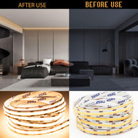 1 x RAW Customer Returns Bigzom COB LED strip 2M LED strip 600LEDs with IF remote control Dimmable LED strip CRI90 3000k strip warm white for kitchen, bedroom, home DIY lighting - RRP €13.1