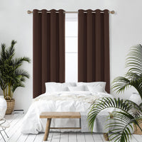 1 x RAW Customer Returns Deconovo Opaque Curtains Cold Protection Curtain Opaque Eyelet Curtain Opaque Winter, 240 x 135 cm Height x Width , Dark Brown, Set of 2 - RRP €46.95