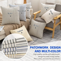 1 x RAW Customer Returns YCOLL set of 2 cushion covers 30 x 50 cotton linen cushion cover sofa cushion stripes decorative cushion boho decorative cushion covers decorative cushion covers for sofa living room bedroom outdoor cushion khaki - RRP €15.73