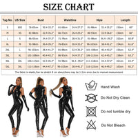 1 x RAW Customer Returns FEOYA women s pants suit overall slim fit catsuit made of patent leather leather overall for women sleeveless overall bodysuit nightwear CLUB costumes catsuit catwomen with front zipper S - RRP €37.92