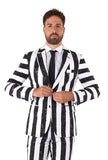 1 x RAW Customer Returns OppoSuits Men s Beetlejuice Premium Costume - 80s Halloween Outfit - Tailored Outfit - Black White - Includes Blazer, Pants and Tie - RRP €89.95