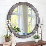 1 x RAW Customer Returns Round Wall Mirror 30cm Rustic Small Circle Mirror for Bathroom, Round Mirror Farmhouse Home Mirror Wooden Frame Mirror for Living Room, Bedroom, Dorm, Entryway and More - RRP €20.16