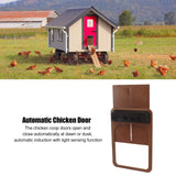 1 x RAW Customer Returns Tnfeeon Battery Powered Automatic Chicken Door, Solid Automatic Chicken Coop Door with 8 Screws for Farm Dark Brown  - RRP €42.42