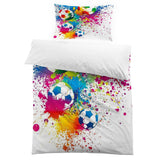 1 x RAW Customer Returns MUSOLEI Duvet Cover Football Multicolor Painted Children s Duvet Cover for Children Bed 90 Single 135x200cm Polyester 3D Printing 1 Set of Bedding 1 Pillowcase 50x75cm - RRP €29.99