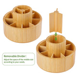 1 x RAW Customer Returns Utoplike Desk Organizer Made of Bamboo Rotating Pen Holder Storage for Pens Colored Pencils 360 Degree Rotating Office Organizer Wood Color - RRP €37.99