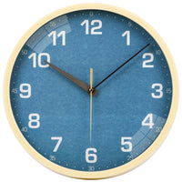 5 x Brand New VIVILINEN Wall Clock 30CM Simulated Wood Frame, Silent Non-Ticking Wall Clock Decorative Frameless Round Clock for Living Room, Bedroom, Kitchen, Blue - RRP €79.95