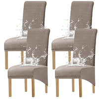 1 x Brand New KELUINA XL chair covers, universal stretch chair covers, set of 2, 4, 6 chair covers for dining room chair taupe, 4 covers  - RRP €41.89