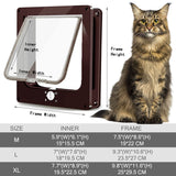 1 x RAW Customer Returns Pattepoint Cat and Dog Flap, 4-Way Cat Flap with Magnets for Cats, Easy to Install, Weatherproof Cat Flap Brown, M  - RRP €20.75