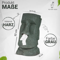 1 x RAW Customer Returns Rotary Hero Moai Tissue Dispenser - Napkin Tissue Box with Moai Figure - Decorative Tissue Holder for Kitchen, Bathroom and Bedroom - 18 x 14.5 x 32 cm - RRP €41.02