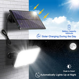 1 x RAW Customer Returns Viugreum 190 LED solar lamps for outdoors with motion detector 3 models solar spotlights outside IP65 solar lights outdoor 1800mAH battery outdoor light solar spotlight with remote control for garden balcony - RRP €18.68