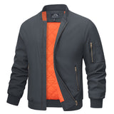 1 x Brand New MAGCOMSEN Winter Jacket Men College Jacket Warm Pilot Jacket Flight Jacket with Zipper Windbreaker Thick Stand-up Collar Jacket Transition Jacket for Hiking Ginger S - RRP €36.0