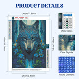 1 x Brand New RICUVED Wolf Diamond Painting Kits, Wolf 5D Diamond Painting Kits for Adults Round Diamonds Animal Diamond Painting Kits Crystal Diamond Art Kits for Decoration 30x40cm - RRP €19.2