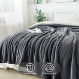 1 x RAW Customer Returns RATEL Sherpa Blanket High-quality cuddly blanket dark grey 220 240cm, fleece blanket reversible blanket made of high-quality microfiber for sofa blanket, bed-fluffy warm thick easy-care - RRP €40.33