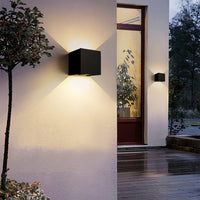 1 x RAW Customer Returns FUPE 4 Pieces Wall Light Outdoor Indoor Wall Lamp LED Exterior Wall Lights IP65 Waterproof Modern Black 6W 4000K Natural Light Wall Light Square Aluminum Beam Angle Adjustable - RRP €84.99