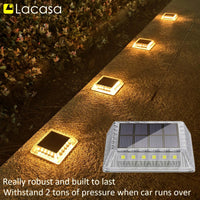 1 x RAW Customer Returns Lacasa Solar Floor Lights Outdoor, 4 Pack Solar Lights for Outdoors Warm White 2700K, 30LM Solar Lamps LED Path Lights IP68 Waterproof Auto ON OFF Solar Garden Lights for Garden Lawn Patio Yard - RRP €35.4