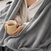 1 x RAW Customer Returns MIULEE Cuddly blanket, fluffy blanket, fleece blanket, couch blanket, fluffy throw, microfibre bedspread, sofa blanket, blanket for bed, sofa, bedroom, office, 220 x 240 cm, light grey - RRP €28.22