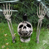 1 x Brand New Awroutdoor Halloween Decoration Scary Skeleton, 1 Skull 2 Skull Hands, Realistic Scary Skeleton for Halloween Decorations Garden Decorations Cemetery Decorations - RRP €20.16