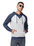 1 x Brand New YuKaiChen Men s Pullover Hoodie Patchwork Sweatshirt Casual Raglan Sleeve Hoodie with Pockets XXL Navy - RRP €27.6