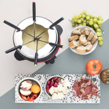 1 x RAW Customer Returns H.Koenig Fondue Set 6 Forks 2L Stainless Steel, Electric ALP1800, Cheese, Bourguignonne, Chocolate Fondue. Durable and removable non-stick bowl, splash-proof lid - RRP €39.99