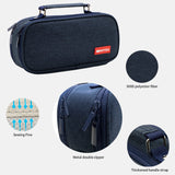 1 x RAW Customer Returns Pencil Case Large Capacity Multifunction Girl Pencil Case 2 Compartments Boy Canvas Organizer Case Stationery Cosmetic Bag Blue - RRP €15.99