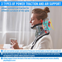 1 x RAW Customer Returns ALLILUYAA Cervical Neck Traction Device, Adjustable Cervical Spine Traction Device with 3 Power Tractions and 8 Built-in Airbags, Relieve Neck Pain and Relax - RRP €161.06