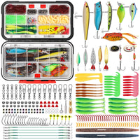 1 x RAW Customer Returns TRUSCEND Fishing Lure Set with Tackle Box for Pike, Zander, Trout, Perch, Fishing Accessories including Soft Lures, Surface Lures, Spinners, Poppers, Jigs Head for Freshwater Saltwater Fishing - RRP €36.99