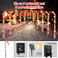 1 x RAW Customer Returns Pack of 10 solar LED candy canes outdoor, Christmas LED candy cane fairy lights, solar or USB connection charging, Christmas lighting LED garden light for outdoor decoration Christmas decoration - RRP €33.26