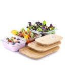 1 x Brand New Umami Premium Lunch Holder - Meals at Home Work Office, in glass, transparent bamboo - Zero Waste - Microwave and Dishwasher Safe - No BPA - Set of 3 - RRP €46.58