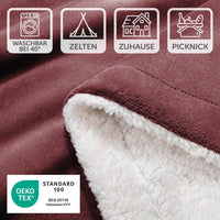 1 x RAW Customer Returns Blumtal Fleece Throw 230 x 270 - Oeko-TEX Certified Throw, Sherpa Fleece Throw, High Quality Fleece Blanket, Soft, Warm, Fluffy, Dark Red - RRP €54.99