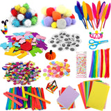 2 x Brand New WOOWAIR 1000 piece craft set for children, DIY crafts, craft case, craft accessories, craft materials, scrapbooking, pipe cleaners, pompoms, feathers, beads, googly eyes, sequins, craft supplies for toddlers - RRP €40.8