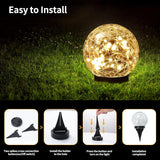 1 x RAW Customer Returns Solar lamps for outdoors 2 pieces, Kizozo solar ball light 12cm, solar lamps garden IP55 waterproof, solar lights for outdoors, solar garden lights with 30LED lights, solar floor lights outside warm white - RRP €32.99