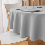 30 x Brand New Yeahshion Stain-resistant Round Tablecloth Light Grey 150cm, Waterproof Polyester Tablecloth with Wavy Edge for Table, Dining, Restaurant - RRP €524.7