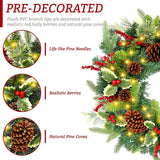 2 x RAW Customer Returns Artificial Christmas wreath 40cm with 20 LED lights, pre-lit Christmas wreath, pine cones and berries for front door, to hang on the wall of the house, Decorative Christmas - RRP €37.18