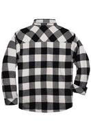 1 x Brand New Coevals Club Men s Flannel Jacket Shirt Sherpa Lumberjack Shirt Flannel Shirt Long Sleeve Checkered Snap Buttons Cotton Winter Shirt White Black 5 4XL  - RRP €65.53