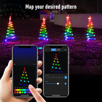 1 x RAW Customer Returns FrogBro 4-in-1 Christmas Trees Lights Outdoor Decoration, Dimmable Spiral Christmas Garden Lights, IP65 Waterproof, Music Mode Scene Mode, APP Remote Control, Yard Decoration Light for Path Lawn Patio - RRP €33.64