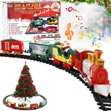 1 x RAW Customer Returns Shinybox Electric Train Set for Children, Christmas Train with Lights, Sounds, Christmas Train Around the Tree, Battery Operated Christmas Train Set, Christmas Train Sets for Under the Tree B  - RRP €20.99