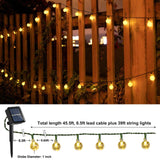 1 x RAW Customer Returns Joomer Solar Fairy Lights Outdoor, 12m 60 LED Solar Fairy Lights Outdoor Weatherproof 8 Modes Crystal Ball Solar Lighting for Outdoor, Garden, Patio, Balcony, Wedding Decoration Warm White  - RRP €15.99