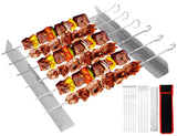 1 x RAW Customer Returns AWCIGG Grill Skewers Grill Rack Set, 12 Pieces Stainless Steel Skewers Grill Skewers Holder, Meat Skewers Holder for Gas Grill Charcoal Grill, Universal Grill Skewers Grill Accessories - RRP €20.16